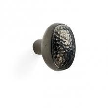 Sun Valley Bronze CK-HP306 - 1'' x 1 3/8'' Hand Peened oval cabinet knob.