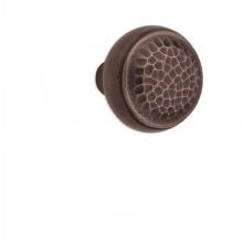 Sun Valley Bronze CK-HP406 - 1 3/8'' Hand Peened round cabinet knob.