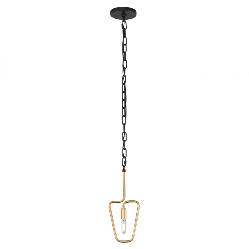 Triangulo 1-Lt Mini Pendant - Aged Gold/Carbon