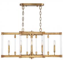 Varaluz 292N06AGL - Halcyon 6-Lt Linear Pendant - Antiqued Gold Leaf