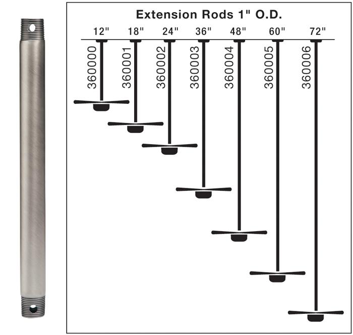 Fan Down Rod 12 inch