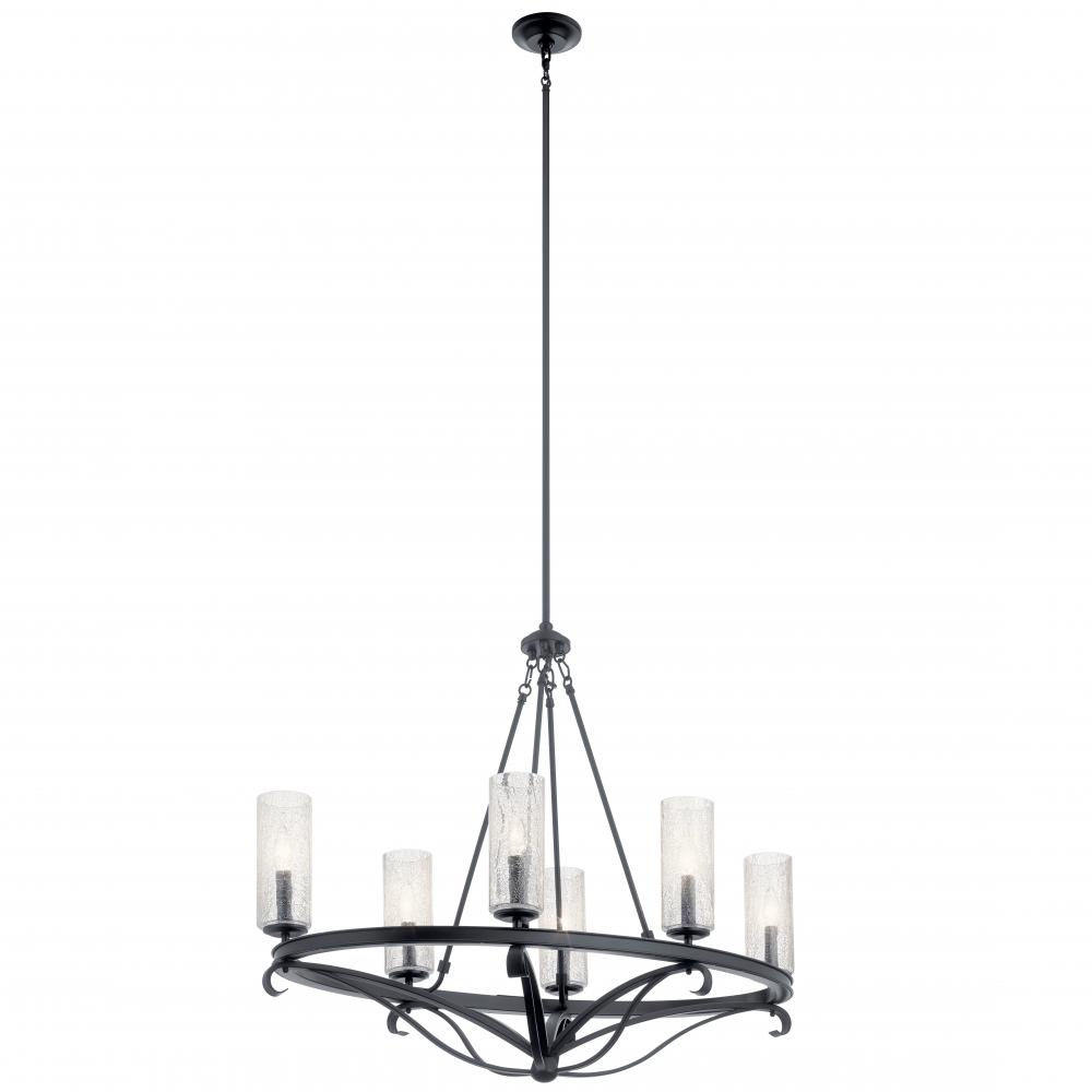 Krysia™ 6 Light Oval Chandelier Black