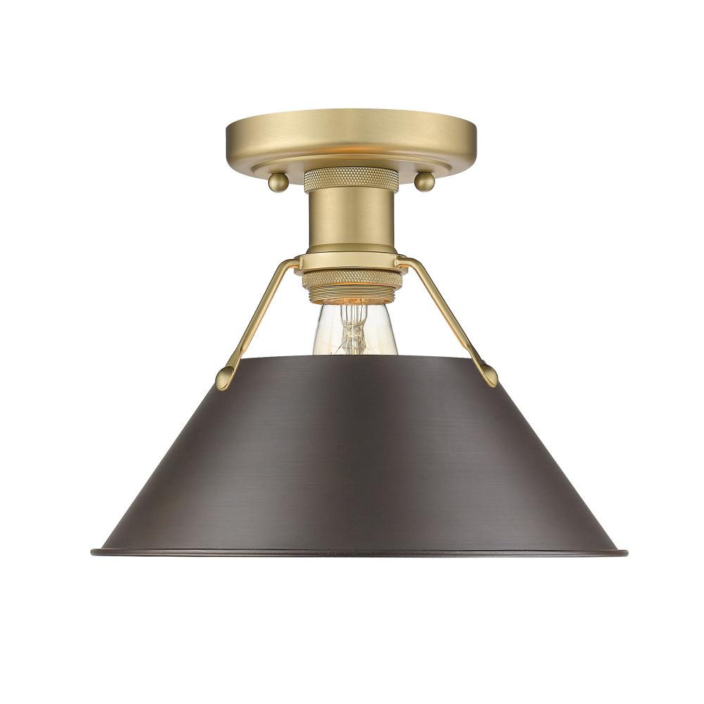 Orwell BCB Flush Mount in Brushed Champagne Bronze with Rubbed Bronze shade