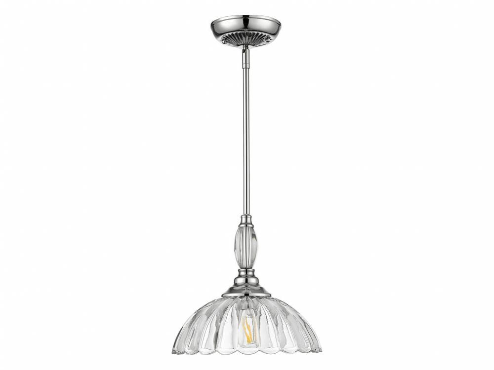 Audra 1-Light Pendant in Pewter with Clear Glass