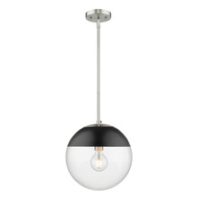 Golden 3219-L PW-BLK - 1 Light Pendant with Rod