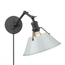 Golden 3306-A1W BLK-DB - Orwell Articulating Wall Sconce in Matte Black with Dusky Blue