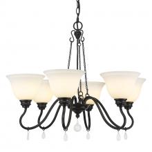 Golden 3715-6 BLK-OP - Donya 6 Light Chandelier in Matte Black