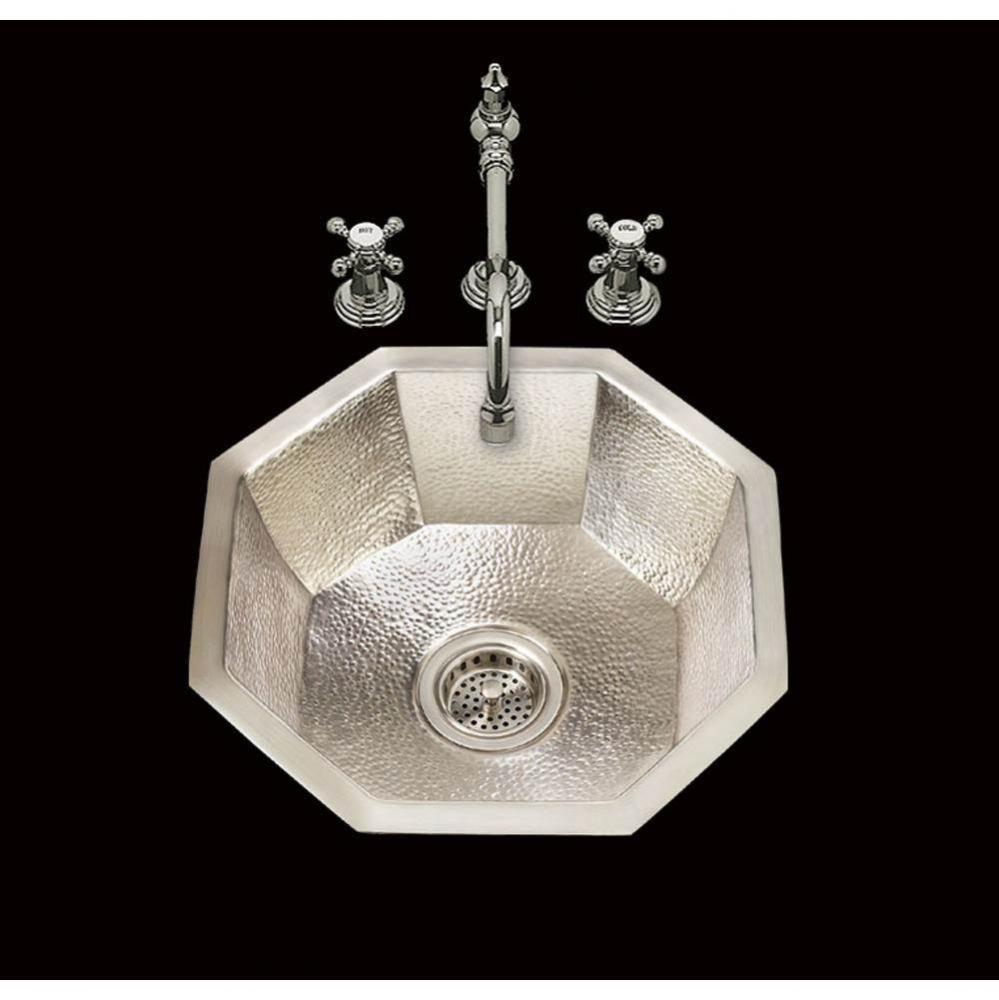 Jupiter II, Octagonal Prep/Bar Sink, Hammertone Pattern, Undermount and Drop In