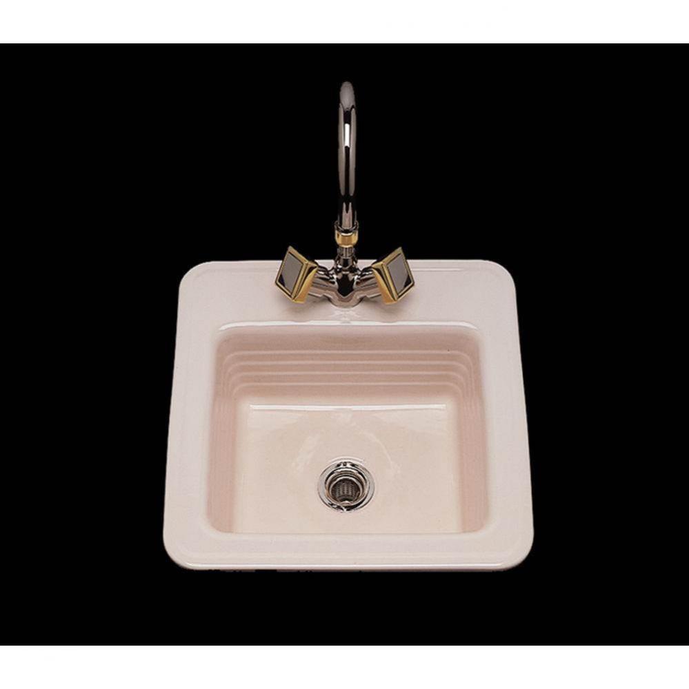 Gloria, Single Glazed Square Bar Sink, Linial Design Pattern, Only 1-Hole, Drop In Only