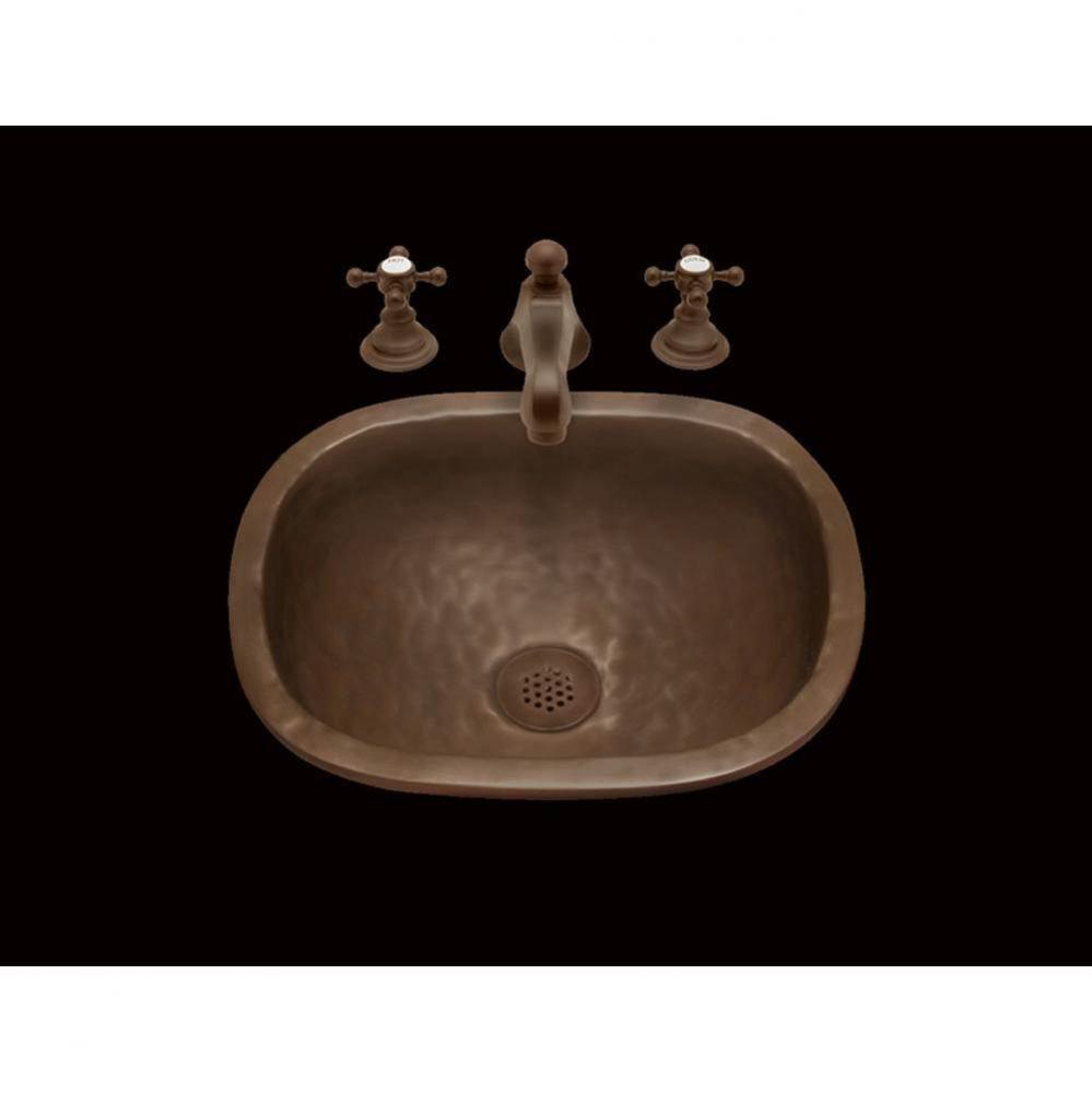 Zelda, Small Roval Lavatory/Bar Sink, Textured Pattern, Drop In