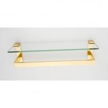 Alno A6427-18-PB - 18'' Glass Shelf with Towel Bar