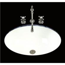 Alno P1419.U2.WH - Debbie, Double Glazed Medium Oval Plain Lavatory, Center Drain, Overflow, Undermount Only