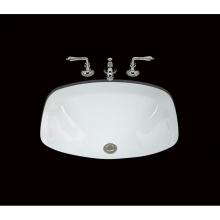 Alno P1619.U2.WH - Jessica, Double Glazed, Uniqely Styled Large Plain Lavatory, No Overflow, Undermount Only