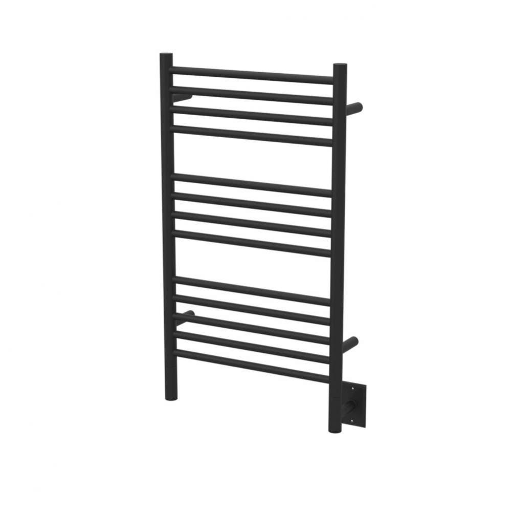 Jeeves Model C Straight 16'' Wide 13 Bar Hardwired Towel Warmer in Matte Black