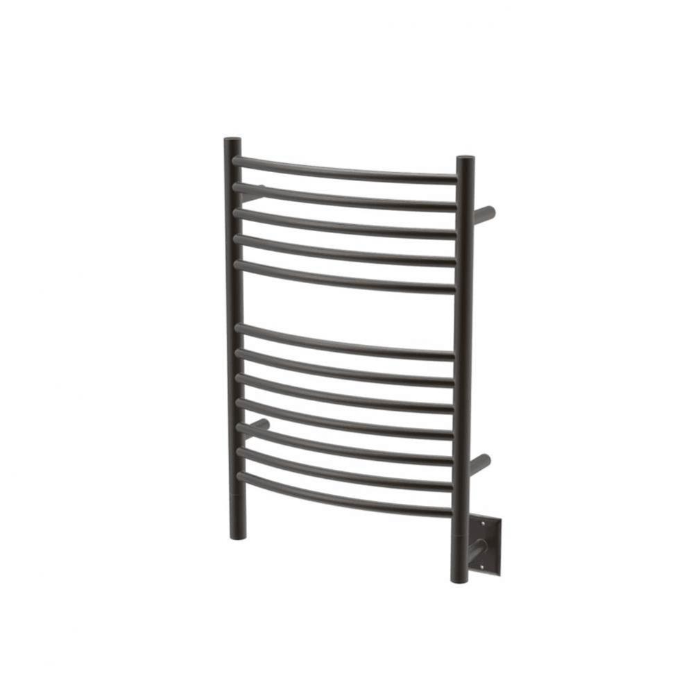 Jeeves Model E Curved 24'' Wide 12 Bar Hardwired Towel Warmer in Oil Rubbed Bronze