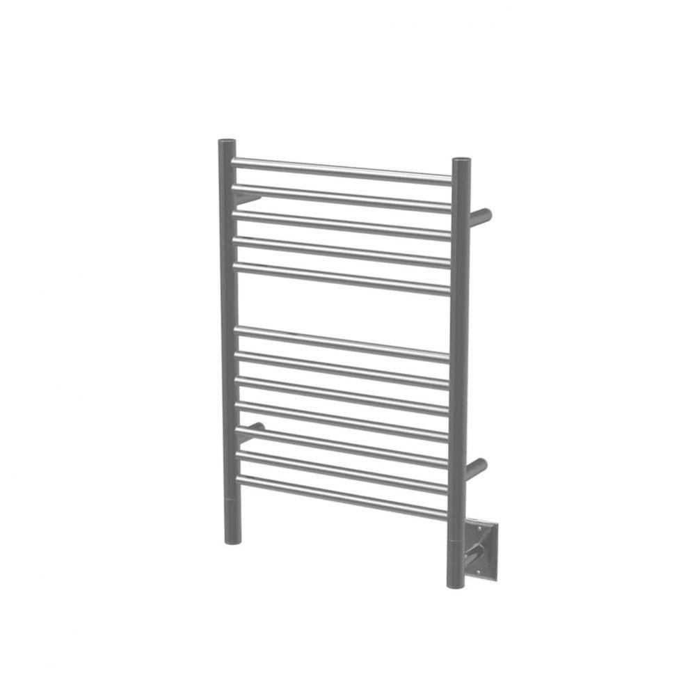 Jeeves Model E Straight 24'' Wide 12 Bar Hardwired Towel Warmer In Brushed