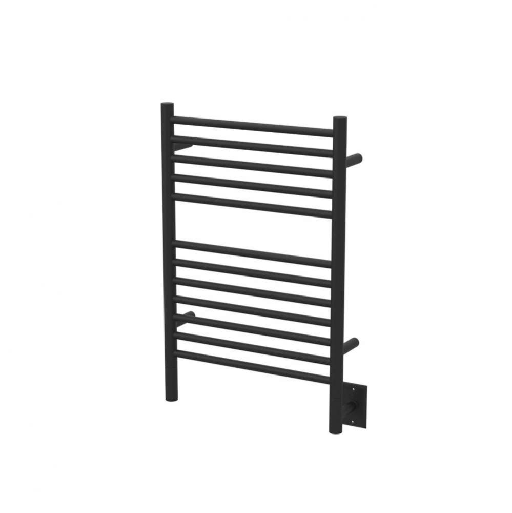 Jeeves Model E Straight 24'' Wide 12 Bar Hardwired Towel Warmer in Matte Black