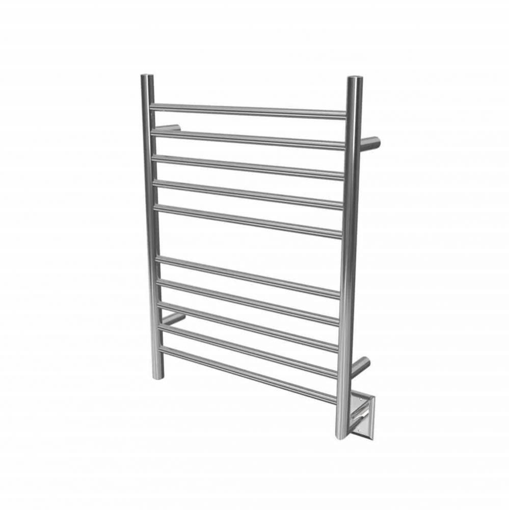 Radiant Hardwired + Plug-in Combo (Left Side) Straight 10 Bar Towel Warmer in Polished