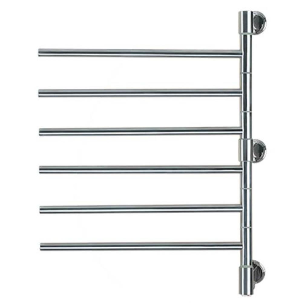 Swivel Jack Model D006 6 Bar Plug-in Towel Warmer in Brushed