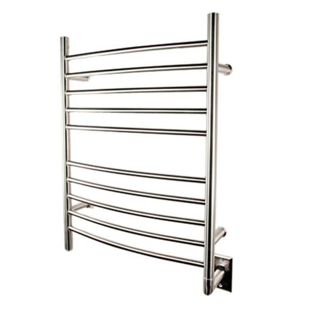 Radiant Hardwired + Plug-in Combo Curved 10 Bar Towel Warmer in Brushed