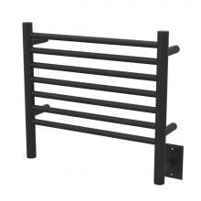 Amba Products HSMB-16 - Jeeves Model H Straight 16'' Wide 7 Bar Hardwired Towel Warmer in Matte Black