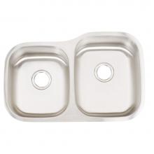 Artisan Manufacturing AR3221D108R-B - Double bowl Bulk pack 16ga Stainless sink