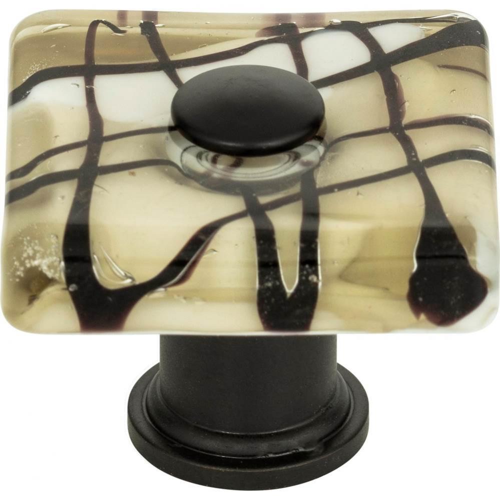 Viceroy Glass Square Knob 1 1/2 Inch Matte Black