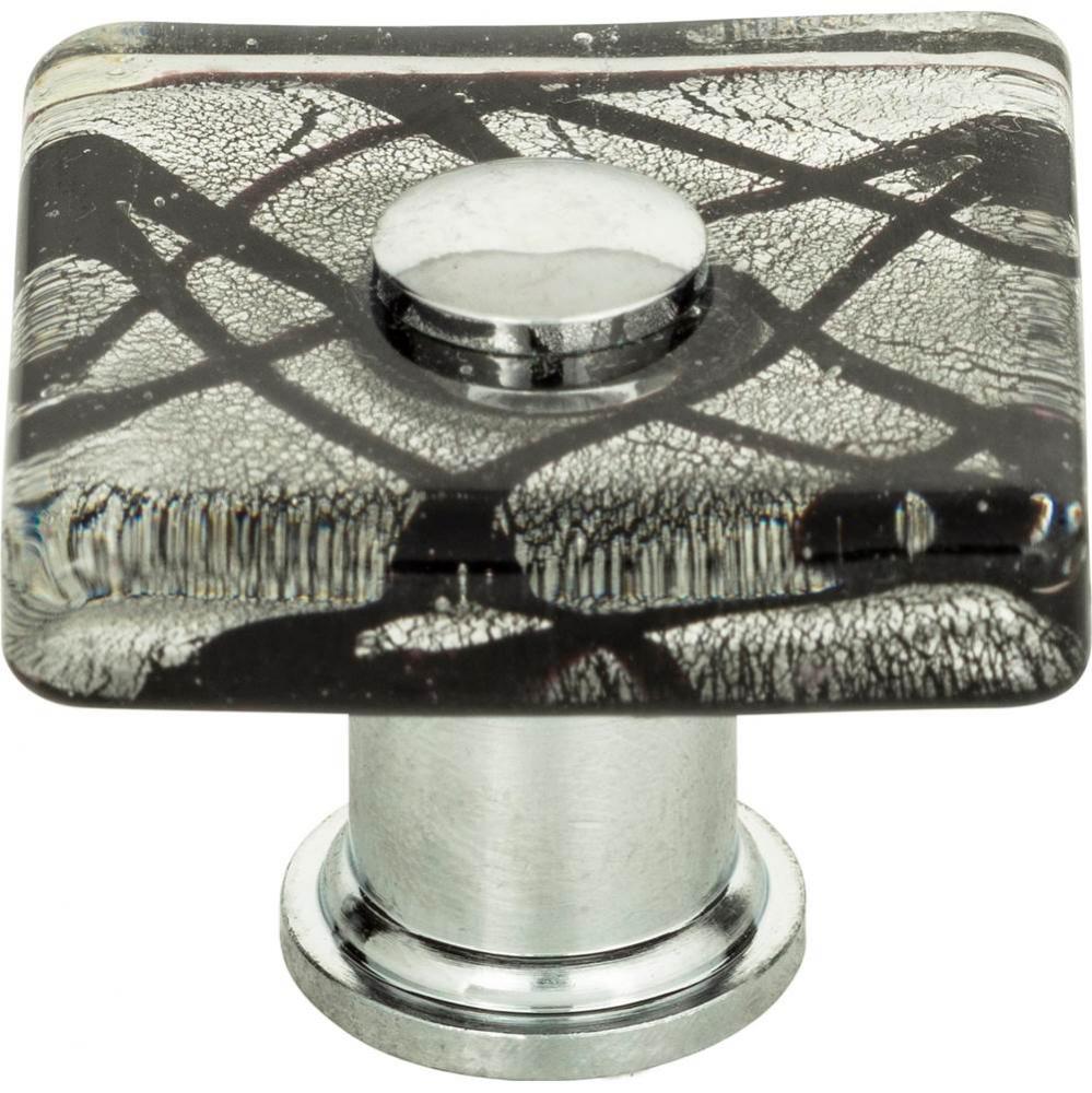 Eclipse Glass Square Knob 1 1/2 Inch Polished Chrome