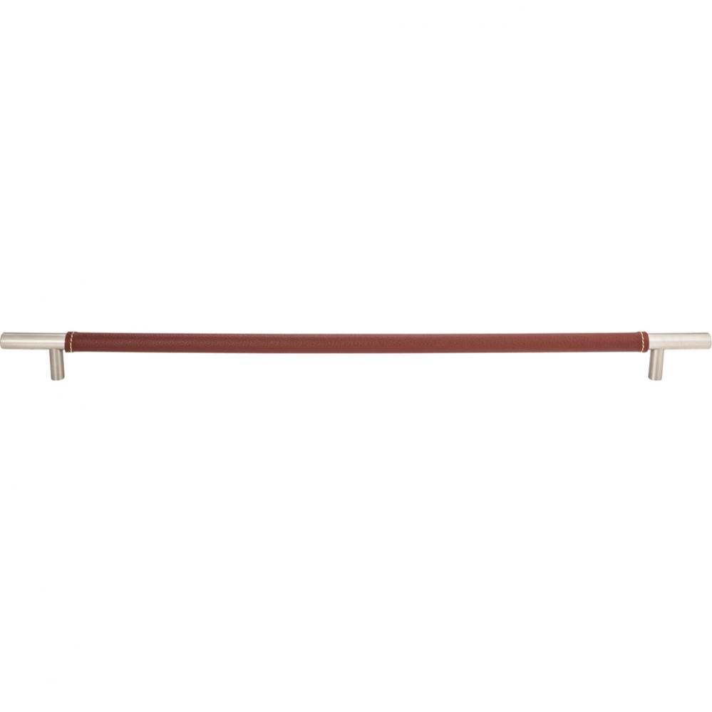 Zanzibar Brown Appliance Pull 17 Inch (c-c) Leather Stainless Steel