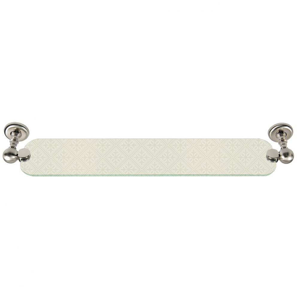 Emma Bath Glass Shelf 24 Inch Brushed Nickel