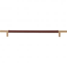 Atlas 282-OW-WB - Zanzibar Brown Leather Pull 11 5/16 Inch (c-c) Warm Brass