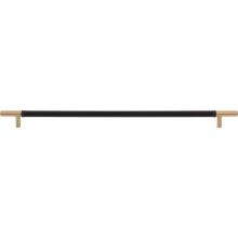 Atlas AP05-BL-WB - Zanzibar Black Appliance Pull 17 Inch (c-c) Leather Warm Brass