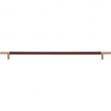 Atlas AP05-OW-WB - Zanzibar Brown Appliance Pull 17 Inch (c-c) Leather Warm Brass