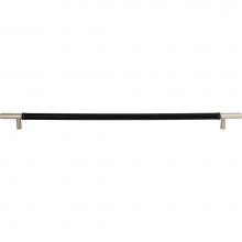 Atlas AP05-BL-SS - Zanzibar Black Appliance Pull 17 Inch (c-c) Leather Stainless Steel