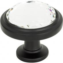 Atlas 343-BL - Legacy Crystal Round Knob 1 5/16 Inch Matte Black