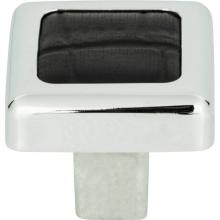 Atlas 3149-CROC - Paradigm Square Knob 1 1/4 Inch CH and Black Croc Leather