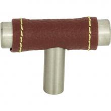 Atlas 288-OW-SS - Zanzibar Brown Leather Knob 1 7/8 Inch Stainless Steel