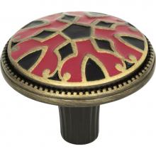 Atlas 3186-R-B - Canterbury Knob 1 1/2 Inch Black and Red