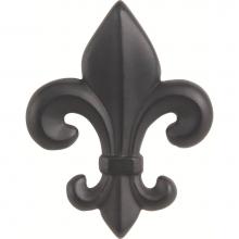 Atlas 4006-BL - Fleur de lys Knob 2 1/4 Inch Matte Black