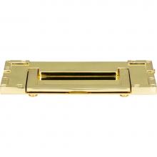 Atlas 380-PB - Campaign L-Bracket Drop Pull 3 Inch (c-c) Polished Brass