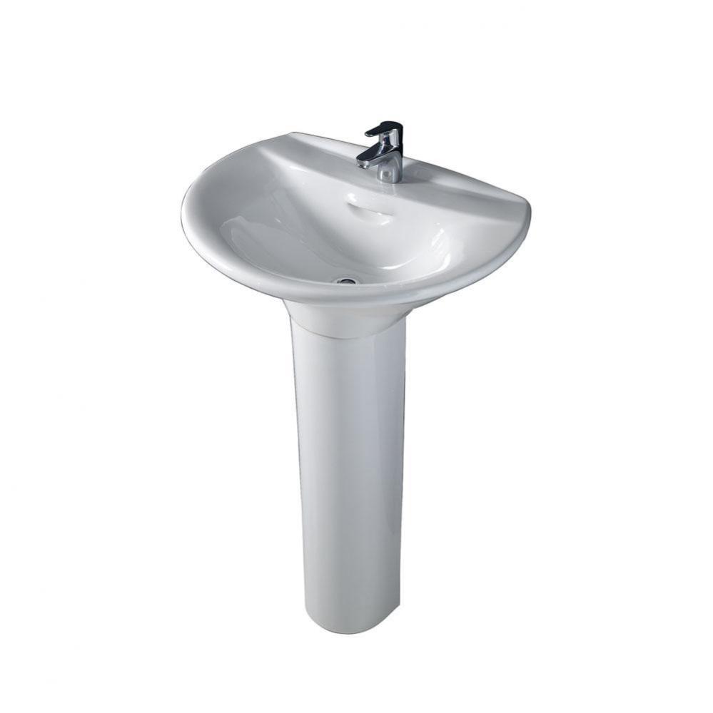 Venice 650 Pedestal Lavatory8'' Widespread, White