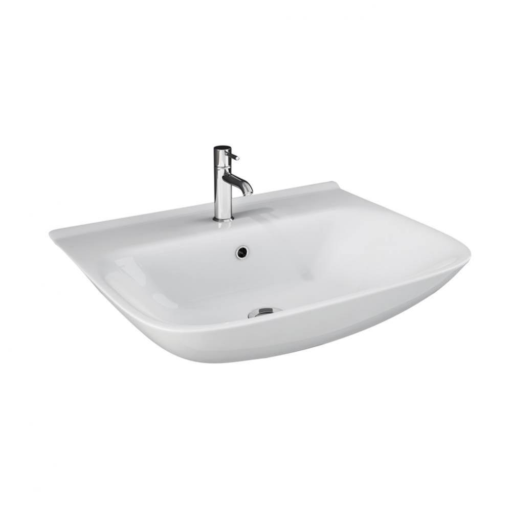 Eden 520 Wall-Hung Basin, 1-Hole, White