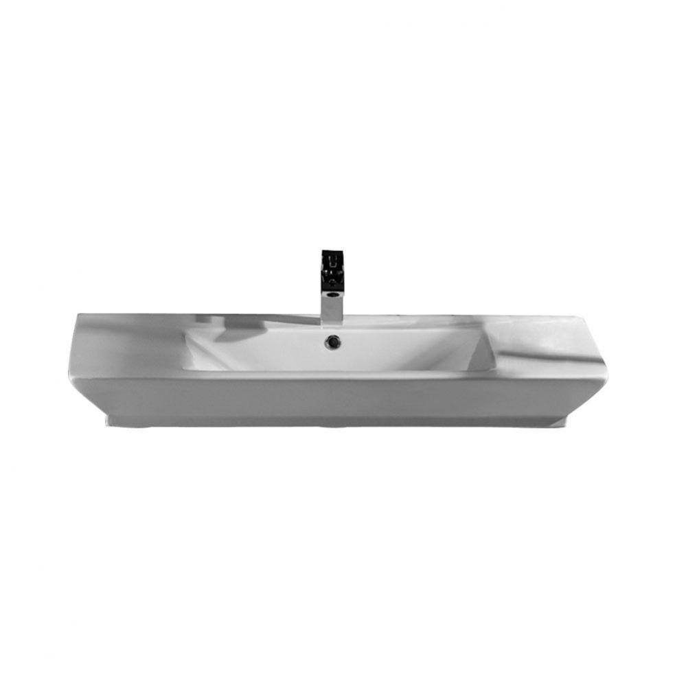 Opulence Above Counter Basin 1-Hole,39-1/2'',White,Rect.Bowl