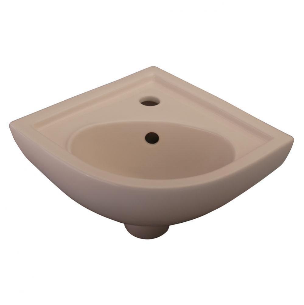 Petite Corner Basin, 1-Hole, Bisque