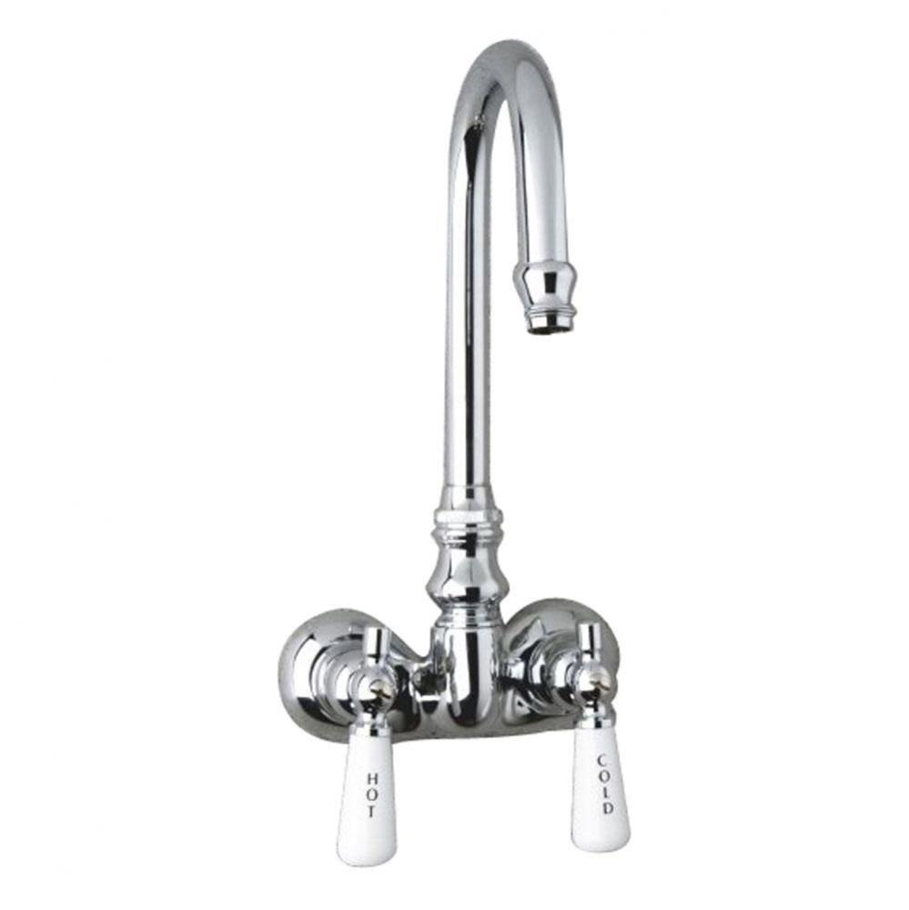 Tub Filler w/Code Spout, Lever  Porc Handles, Polished Chrome