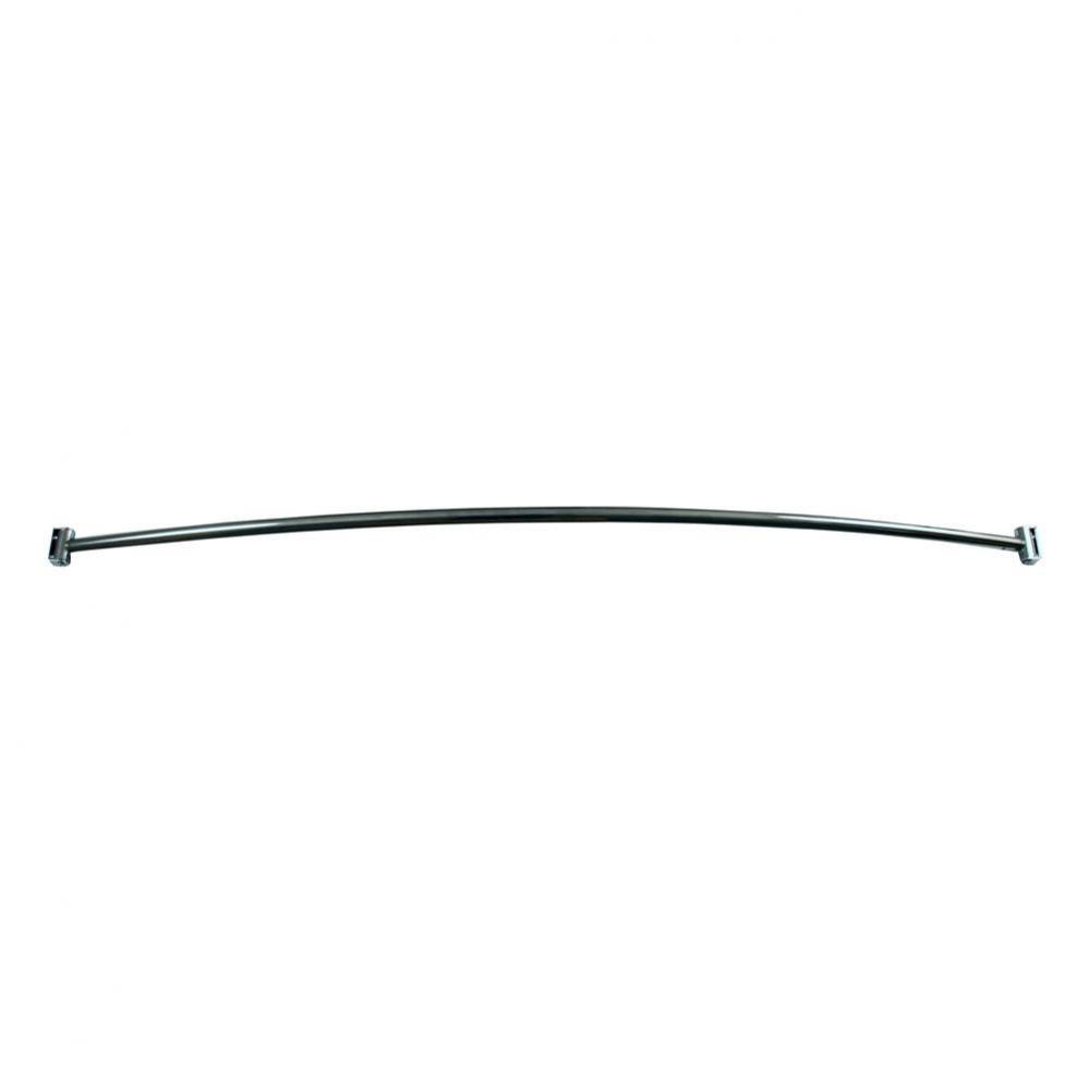 Curved Shower Rod, 5', Steel,  Polished Chrome