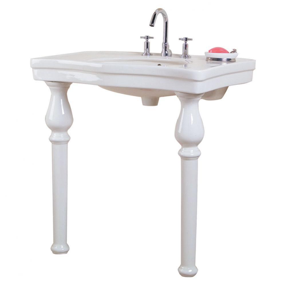 Milano Deluxe Console 1-Hole, White