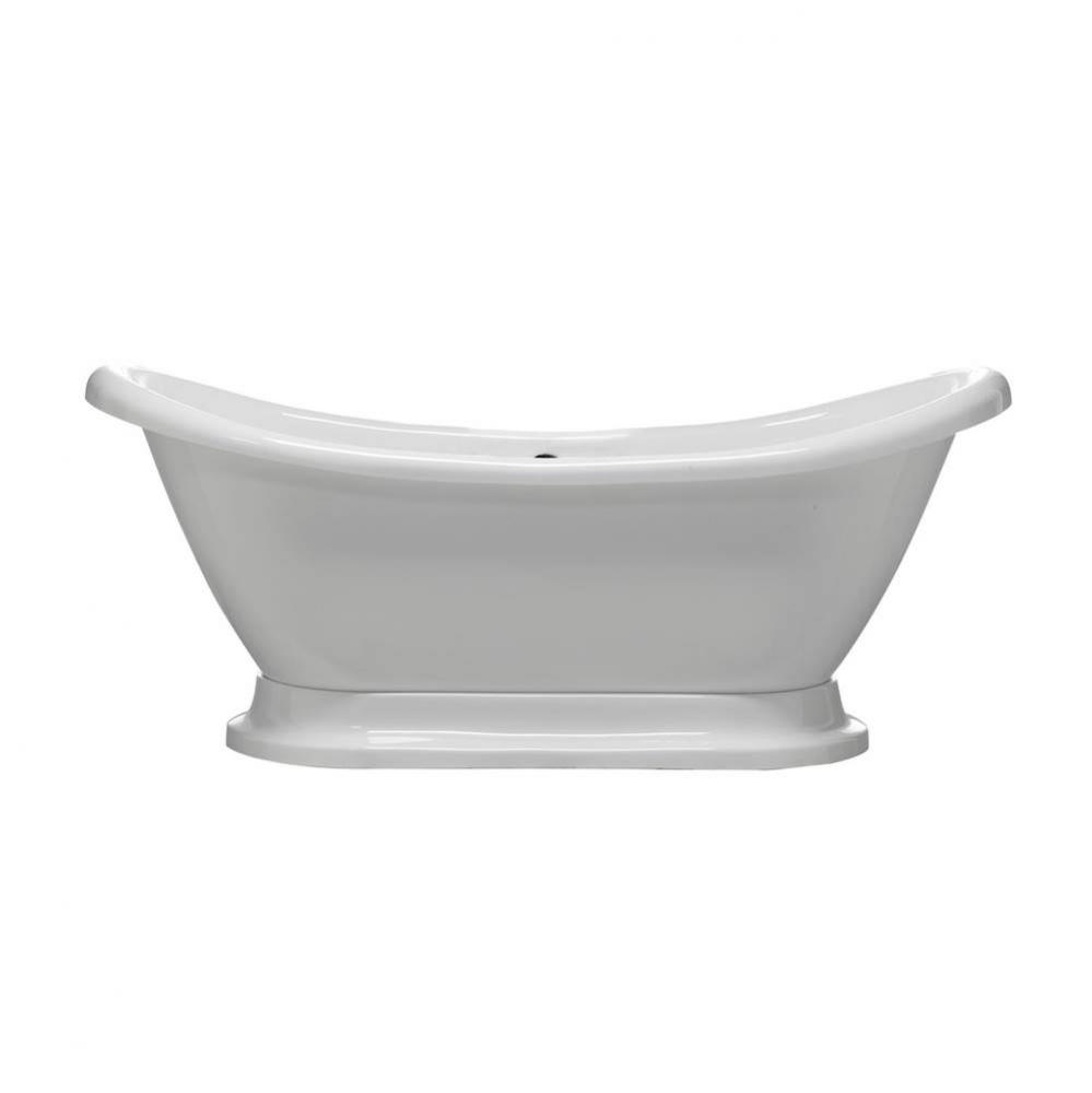 Monterrey 63'' Acrylic Dbl,WHSlipper Tub on Base, 7'' TD