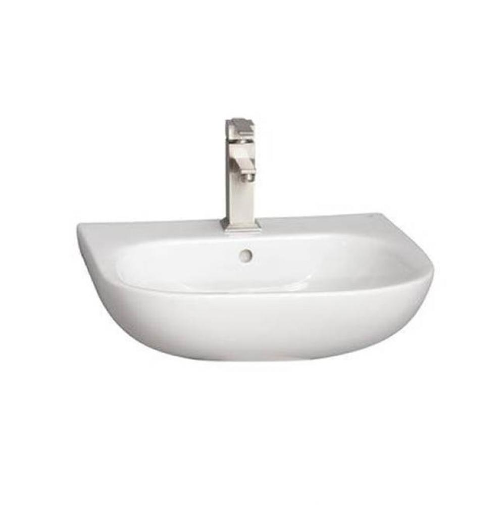 Tonique 550 Wall Hung Basin 1 faucet hole, White