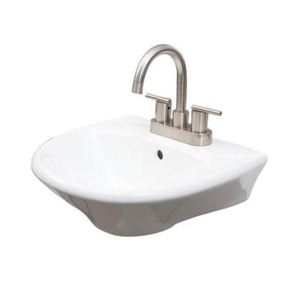 Gair Wall Hung Basin 4'' Centerset, White